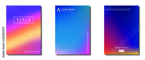 Blurred backgrounds set with modern abstract blurred color gradients. Templates collection for brochures, posters, banners, flyers and cards. Vector illustration.