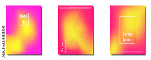 Blurred backgrounds set with modern abstract blurred color gradients. Templates collection for brochures, posters, banners, flyers and cards. Vector illustration.