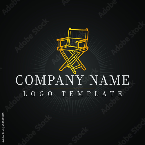 Cinema Chair Company Name. Director Logo Template Design. Logotype Film and Movie. Flat Brand Icon.