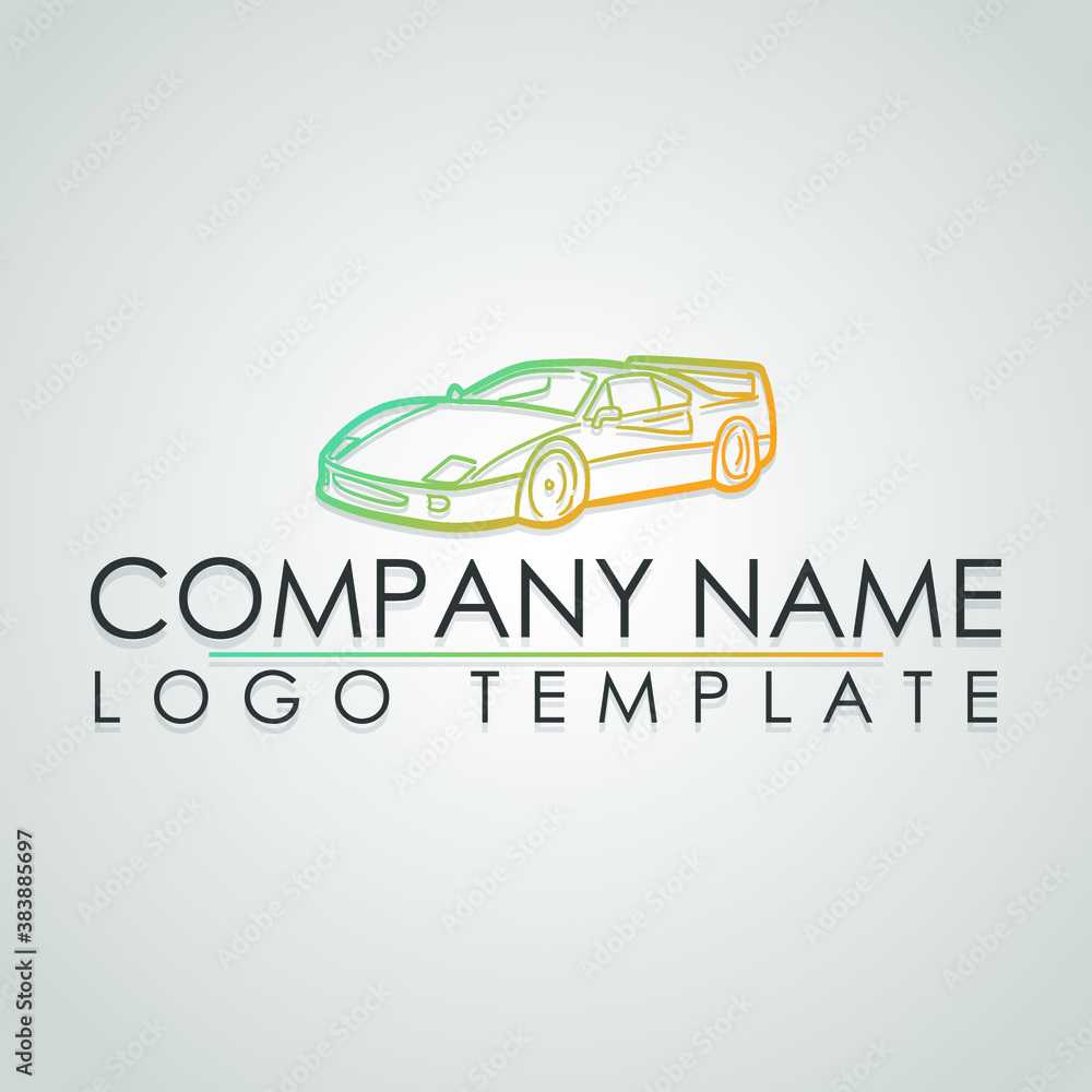 Fototapeta premium Car Company Name. Luxury Logo Template Design. Logotype Retro Transport. Flat Brand Icon.