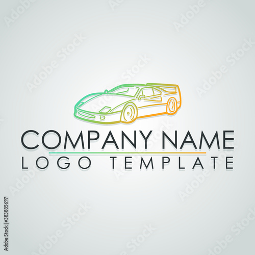 Fototapeta Naklejka Na Ścianę i Meble -  Car Company Name. Luxury Logo Template Design. Logotype Retro Transport. Flat Brand Icon.
