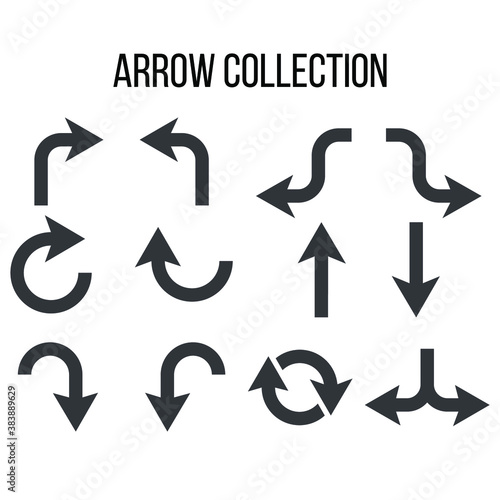 Set vector of arrows icons. Modern simple arrows. Eps 10 vector illustration.