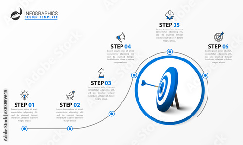 Infographic design template. Creative concept with 6 steps
