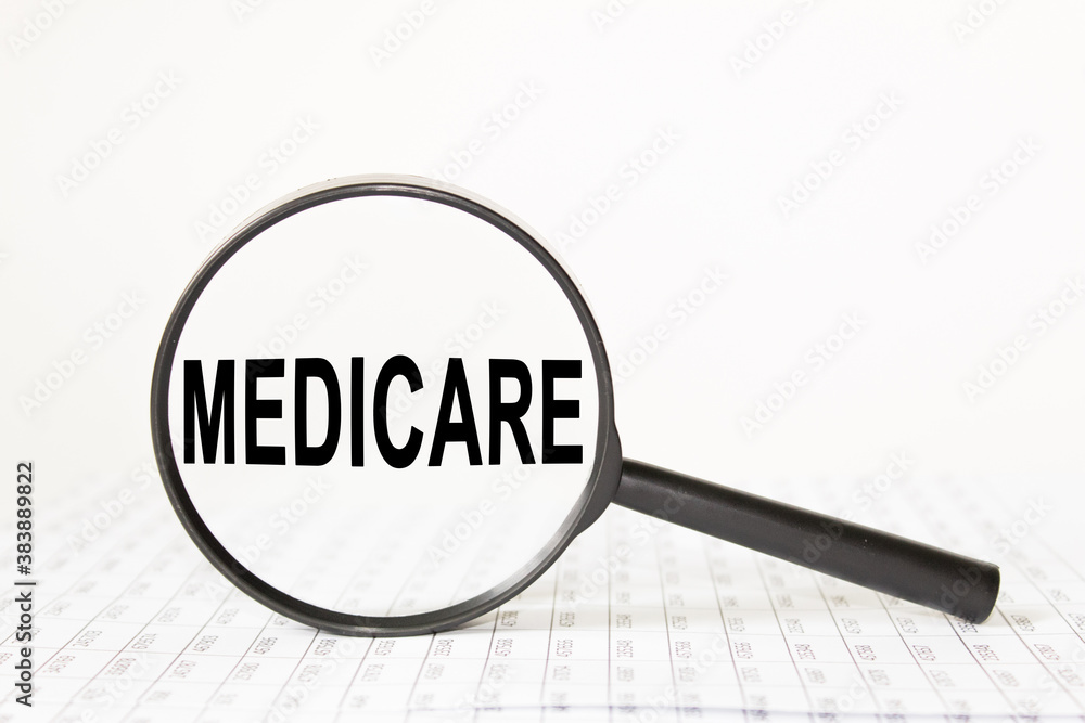 words MEDICARE in a magnifying glass on a white background. business concept words MEDICARE in a magnifying glass on a white background. business concept