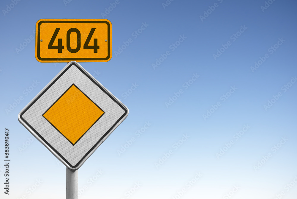 Bundesstraße 404, B 404, Verkehrsschild Bundesstraße 404, B 404, Verkehrsschild