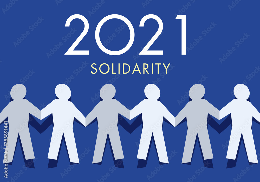 Une origami qui représente un groupe de personnes qui se donnent la main en signe de solidarité pour l’année 2021. Une origami qui représente un groupe de personnes qui se donnent la main en signe de solidarité pour l’année 2021.