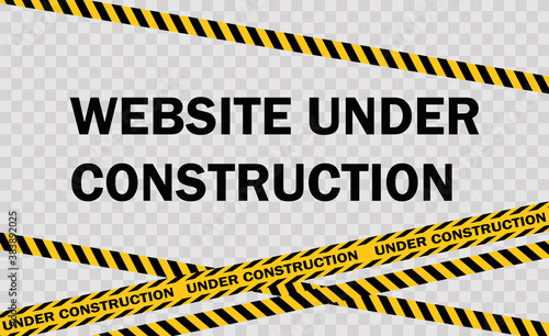 Under construction background. Website developed and not temporarily working for visitors. Vector flat style illustration with copy space for text