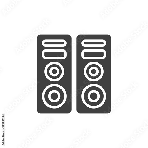 Two audio speakers vector icon