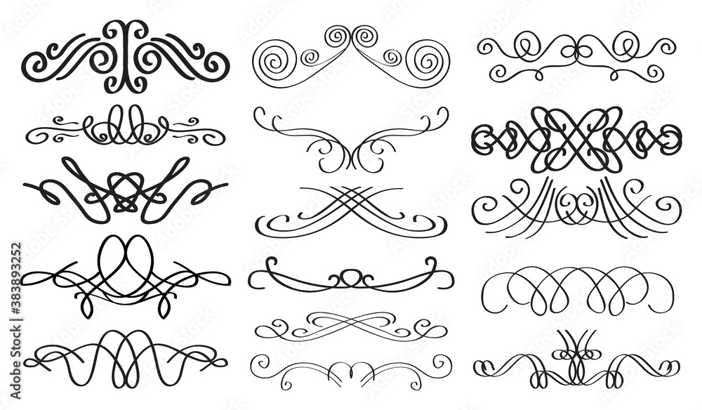 Set of decorative elements for the design.