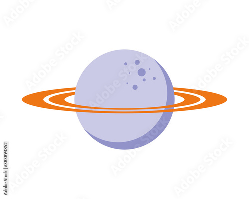 saturn planet space isolated icon