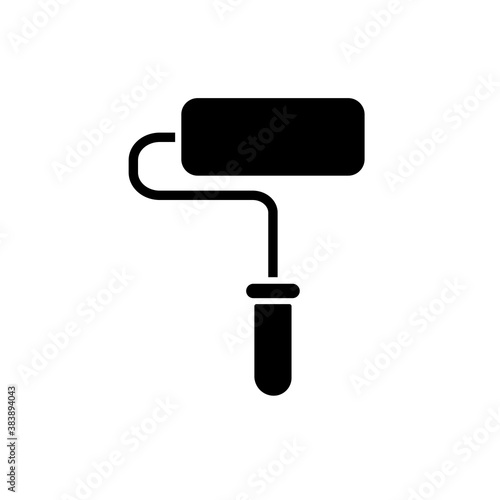 Black Paint roller icon isolated on white background. Painting symbol modern, simple, vector, icon for website design, mobile app, ui.