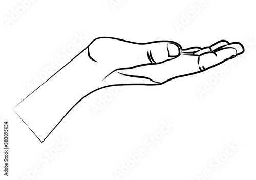 Mano en gesto de sostener u ofrecer.