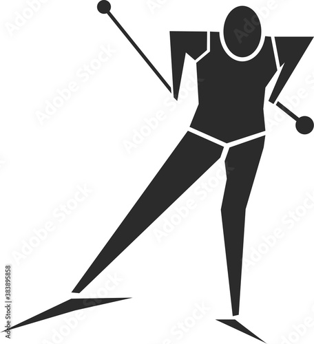 Cross-country skier. Sportsman isolated on white background. Vector illustration. photo