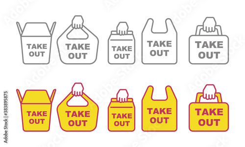 icon take out set for new normal life style 