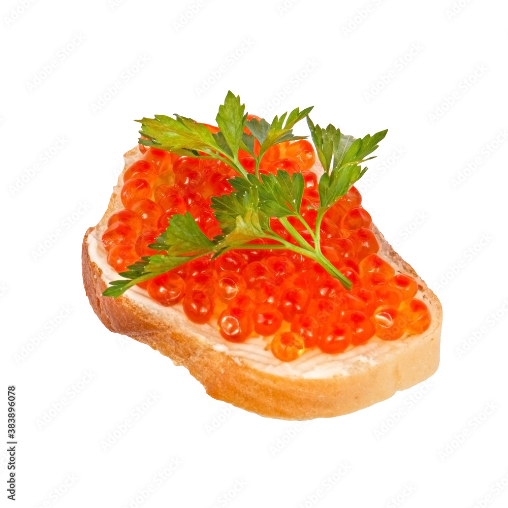 sandwich with red caviar sandwich with red caviar