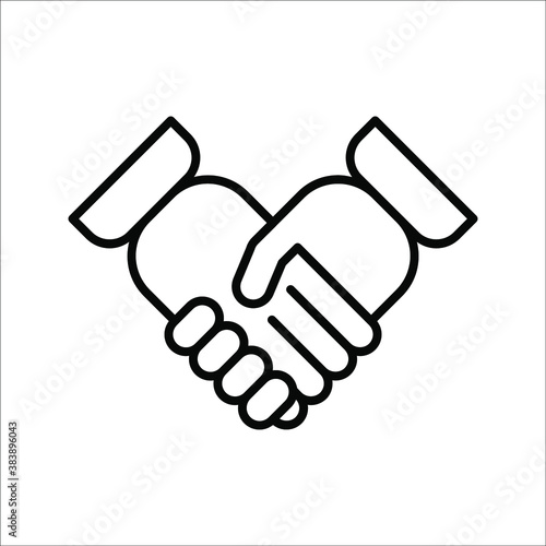 Handshake icon - Two hands together. Heart symbol vector illustration. editable icon