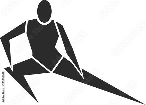 Woman gymnast performing exercises. Sportsman isolated on white background. Vector illustration.