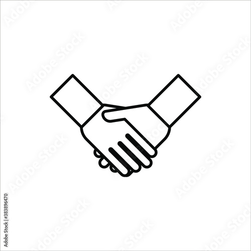 Handshake icon - Two hands together. Heart symbol vector illustration. editable icon