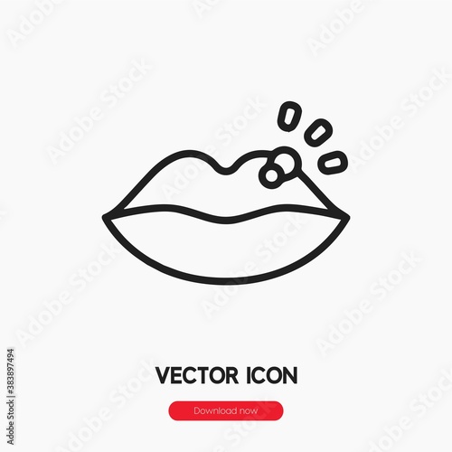 herpes icon vector. Linear style sign for mobile concept and web design. herpes symbol illustration. Pixel vector graphics - Vector.