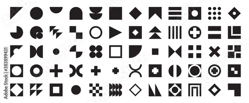 Abstract Bauhaus vector elements collection. Simple geometric shapes and forms