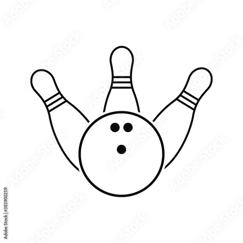 bowling - pin bowling icon vector design template, on white backround