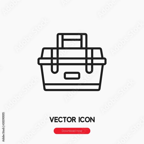 toolbox icon vector. Linear style sign for mobile concept and web design. toolbox symbol illustration. Pixel vector graphics - Vector.