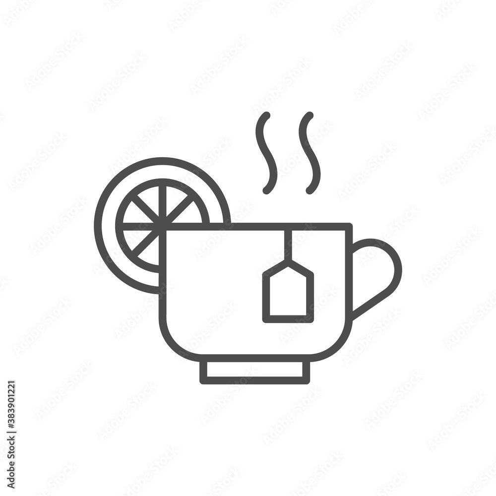 Hot tea line outline icon
