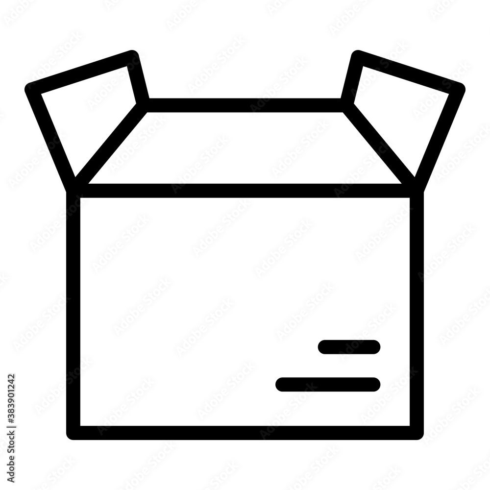 Open parcel box icon. Outline open parcel box vector icon for web design isolated on white background Open parcel box icon. Outline open parcel box vector icon for web design isolated on white background