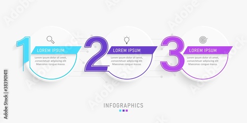 Vector Infographic label design template with icons and 3 options or steps. Can be used for process diagram, presentations, workflow layout, banner, flow chart, info graph.