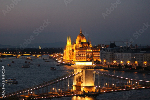 city parliament at night