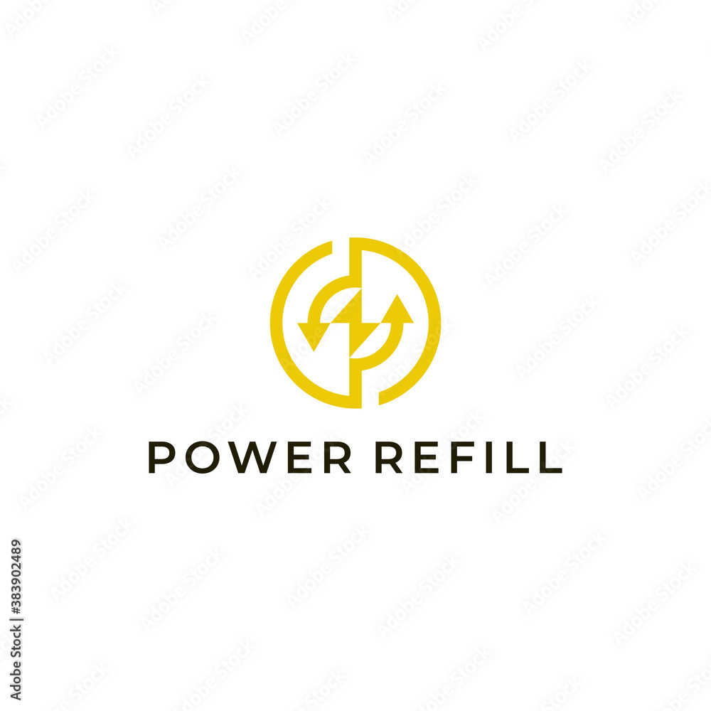 electric logo design modern simple vector with yellow circle color and white background electric logo design modern simple vector with yellow circle color and white background