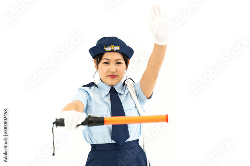 交通整理をする婦人警官