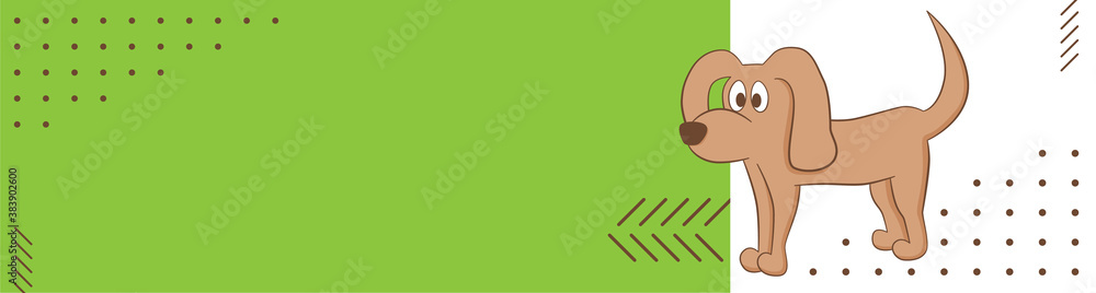 Green background with an alert dog Green background with an alert dog