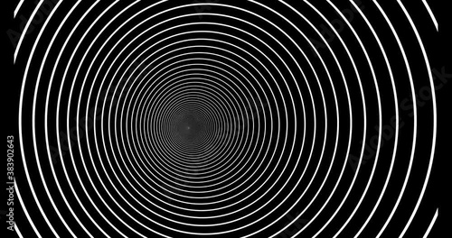 Spiral hypnotic animation. Black and white looping. animation.