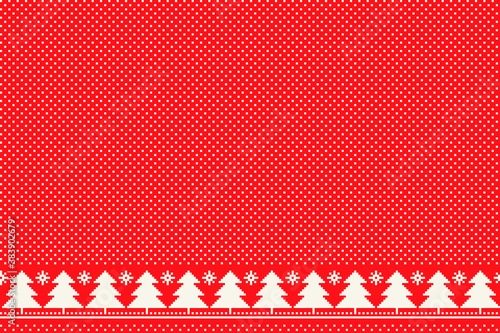 Christmas Holiday Pixel Pattern. Seamless Striped Christmas Trees Ornament.