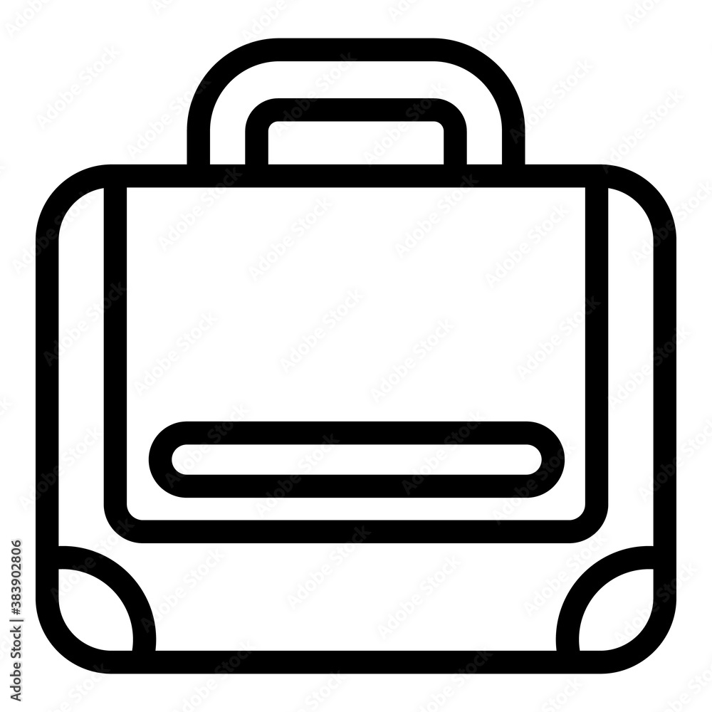 Strap laptop bag icon. Outline strap laptop bag vector icon for web design isolated on white background Strap laptop bag icon. Outline strap laptop bag vector icon for web design isolated on white background