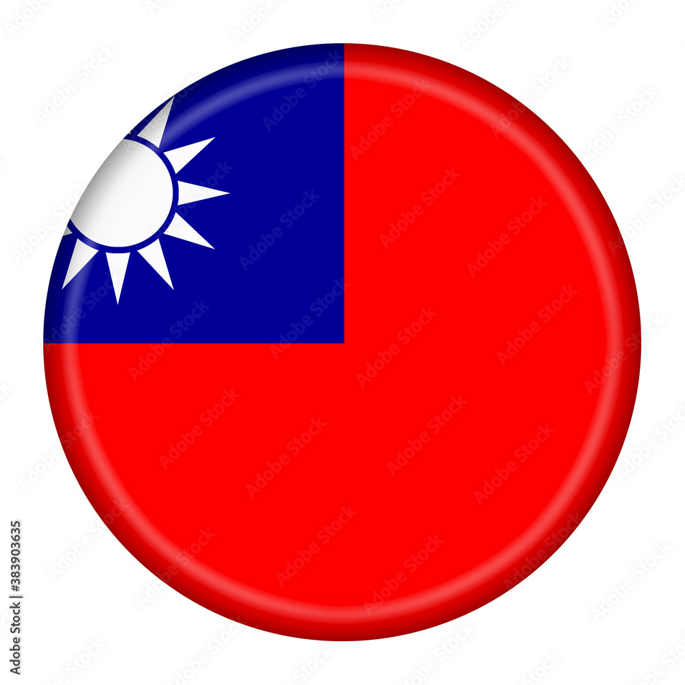 Taiwan flag button 3d illustration with clipping path Blue Sky White Sun Wholly Red Earth Taiwan flag button 3d illustration with clipping path Blue Sky White Sun Wholly Red Earth