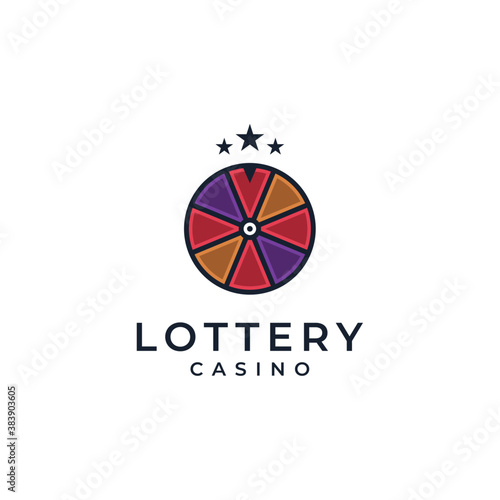 lottery logo design modern simple colorful vector with white background