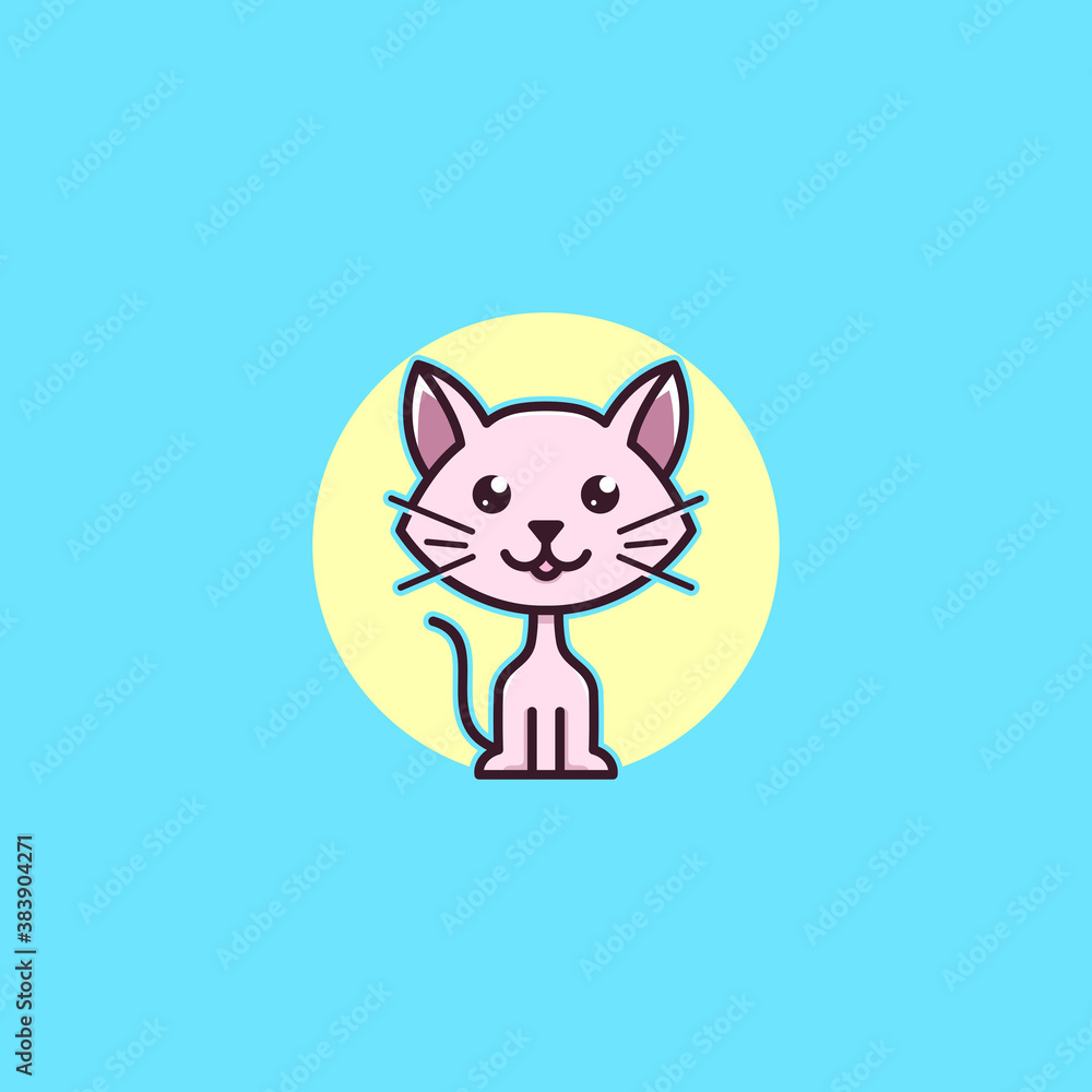 Fototapeta premium cat logo design modern cartoon and simple character
