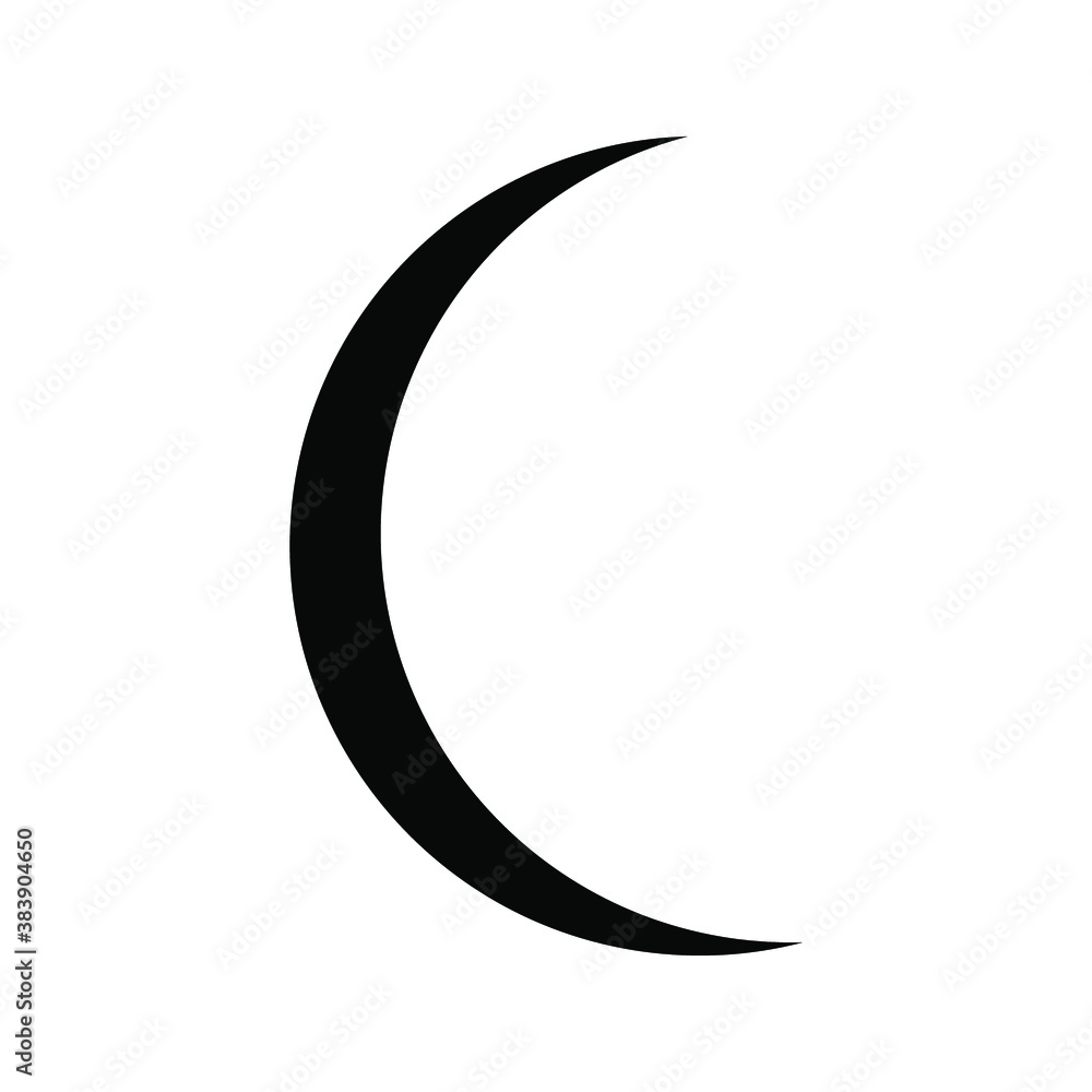 Black crescent moon isolated on white. eps 10 Black crescent moon isolated on white. eps 10