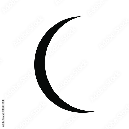 Black crescent moon isolated on white. eps 10