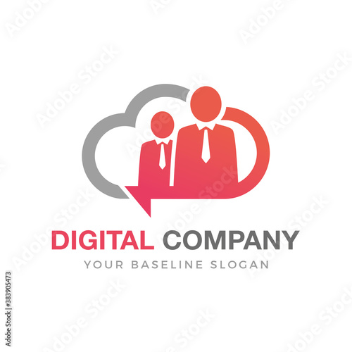 logo digital company cloud nuage business