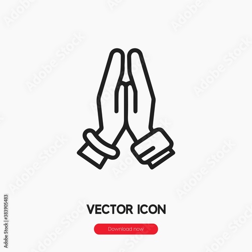 namaste icon vector sign symbol