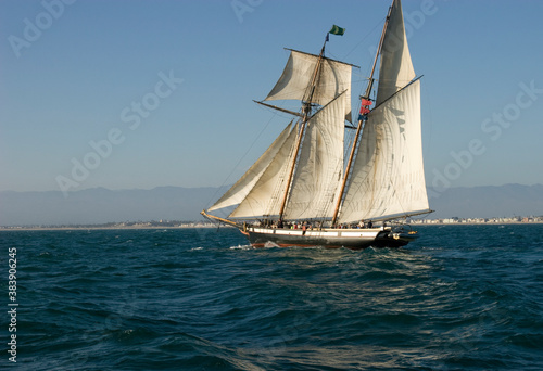 Tall ship under full sail photo
