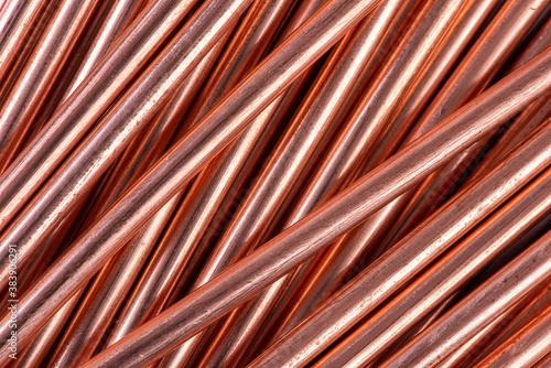 Close-up copper wire   raw material and enrgy industry component