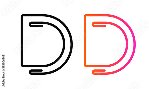 alphabet letter D, initial letter logo D, vector 