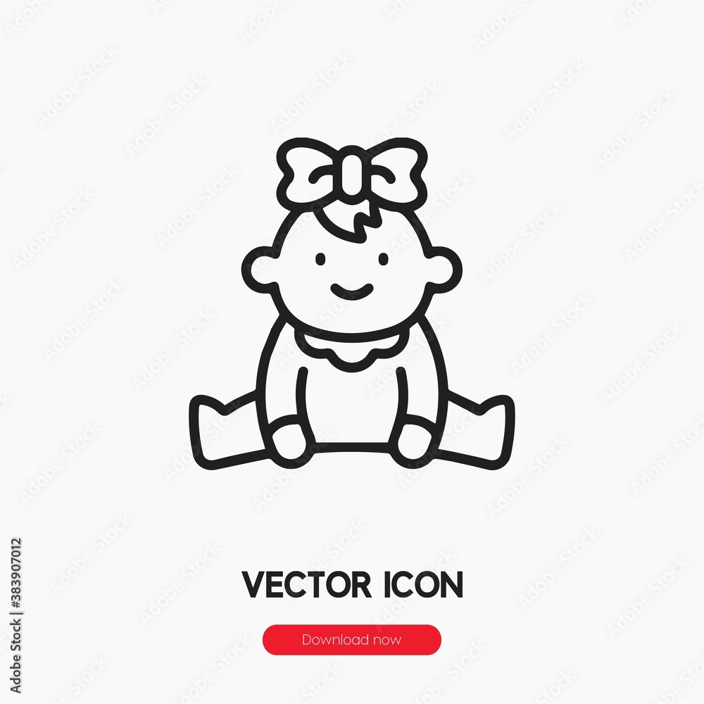 baby girl icon vector sign symbol