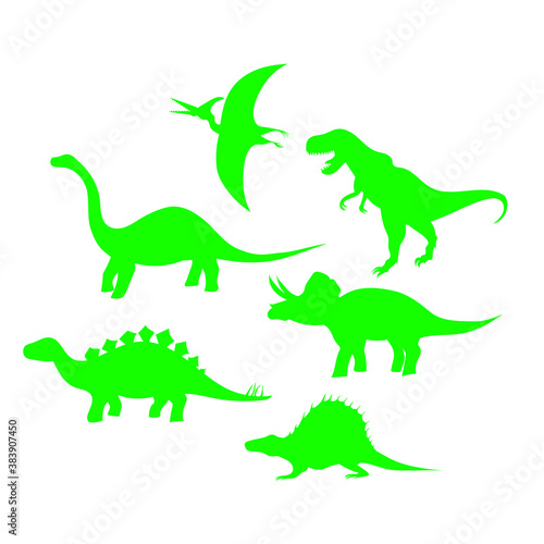 dinosaur silhouettes set  vector illustration