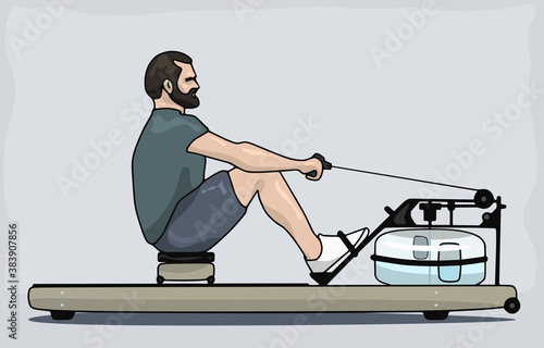 man on a rower