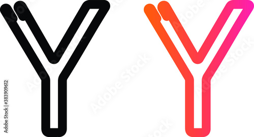 alphabet letter Y, initial letter logo Y, vector 